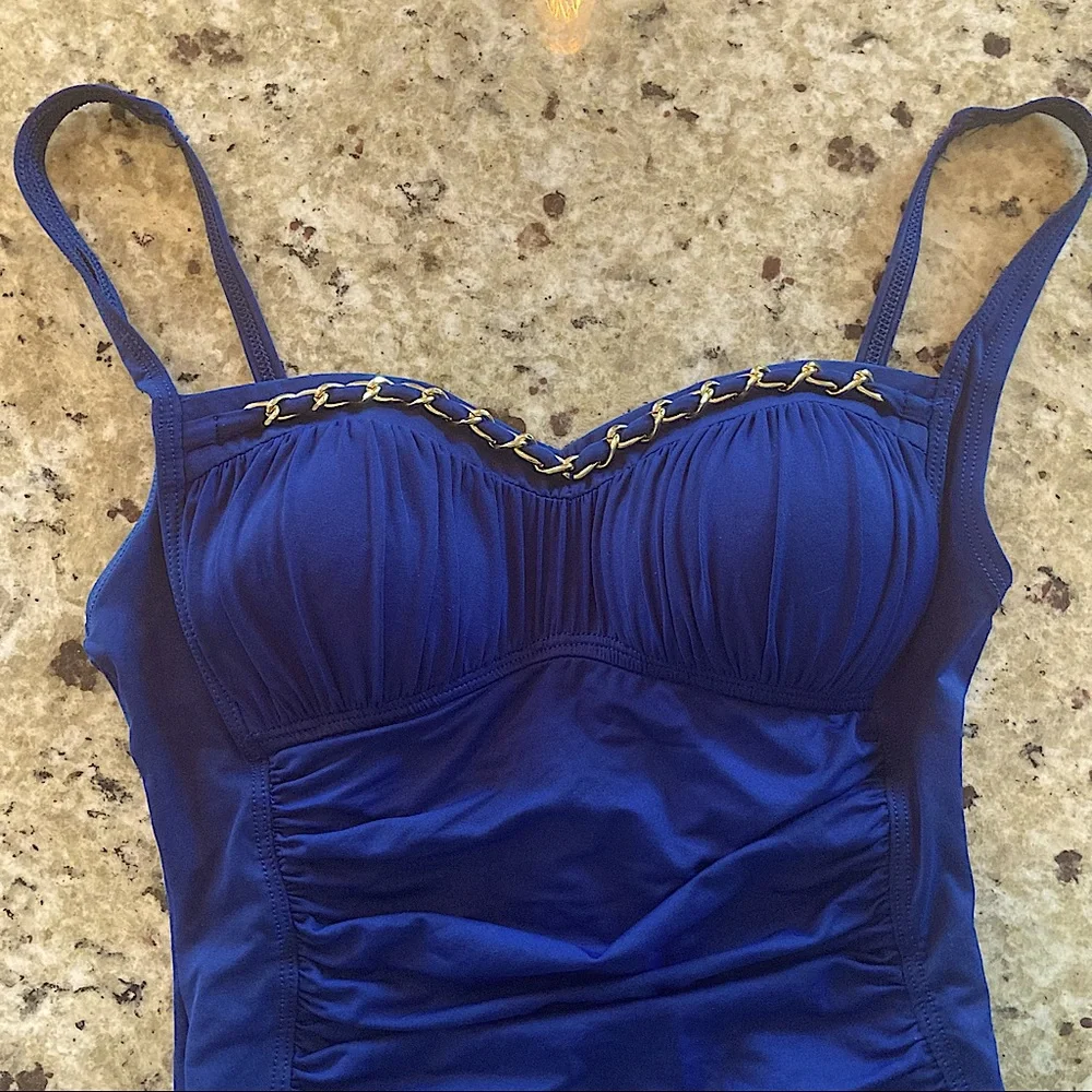 Navy Blue One Piece Swimsuit - Picture 2 of 7